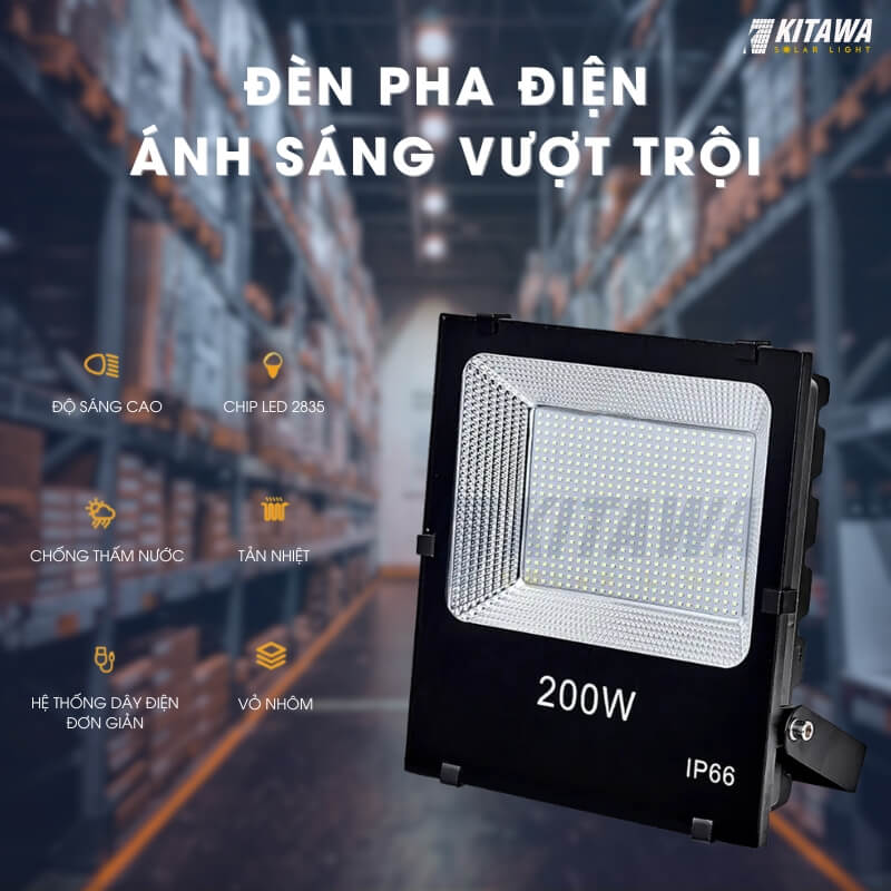 Đèn pha LED điện 200W AC.DP04.200