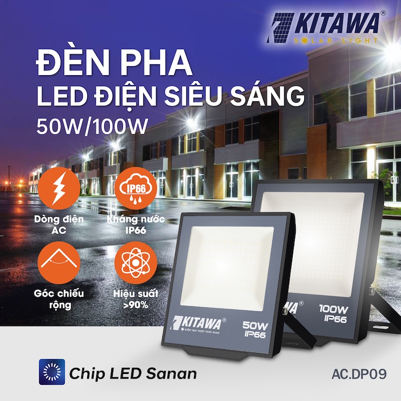 đèn pha led điện 100w
