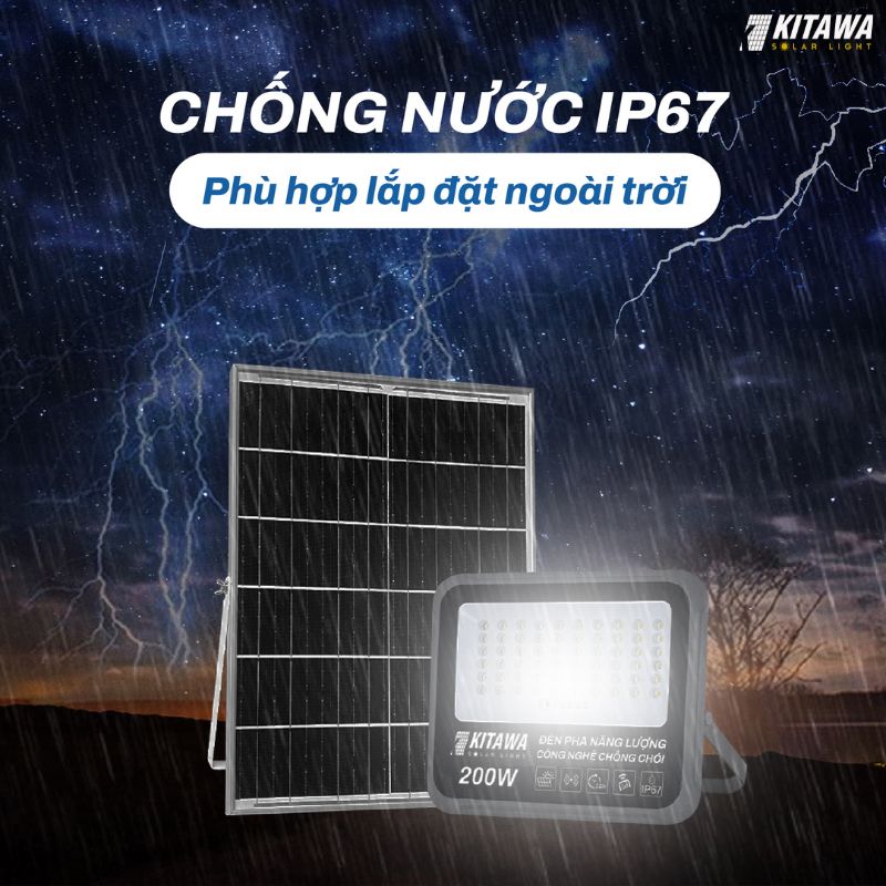 đèn pha năng lượng mặt trời chống chói 200w