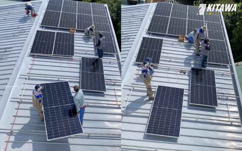 Diện tích để lắp đặt điện mặt trời hòa lưới 21kW khoảng 116m2