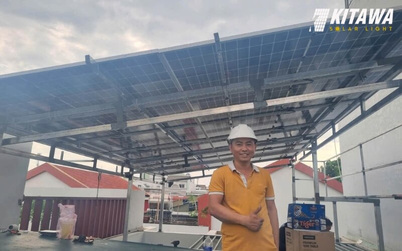 Hoàn thành lắp đặt hệ thống điện mặt trời 10kW cho anh Phương