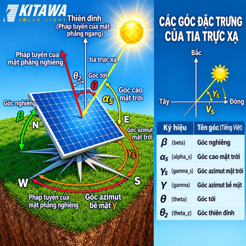 Hướng lắp đèn năng lượng mặt trời