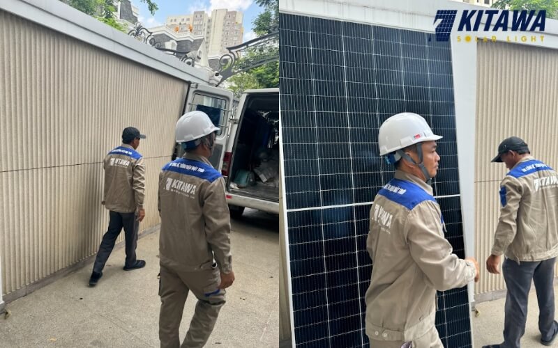 Khảo sát và vận chuyển các thiết bị trước khi lắp điện mặt trời cho công ty anh Hữu