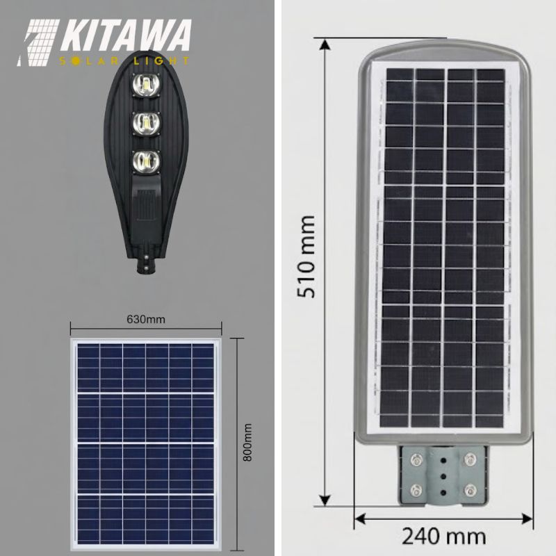 Kích thước tấm pin đèn năng lượng mặt trời liền thể và rời thể khác nhau