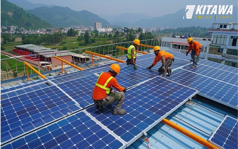 Kiểm tra vị trí cần đặt tấm pin