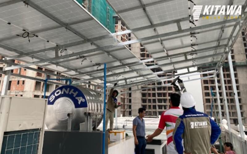 KITAWA khảo sát và thiết kế hệ thống điện mặt trời hòa lưới bám tải 3kW