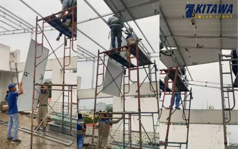 KITAWA vận chuyển các tấm pin năng lượng mặt trời để tiến hành lắp đặt