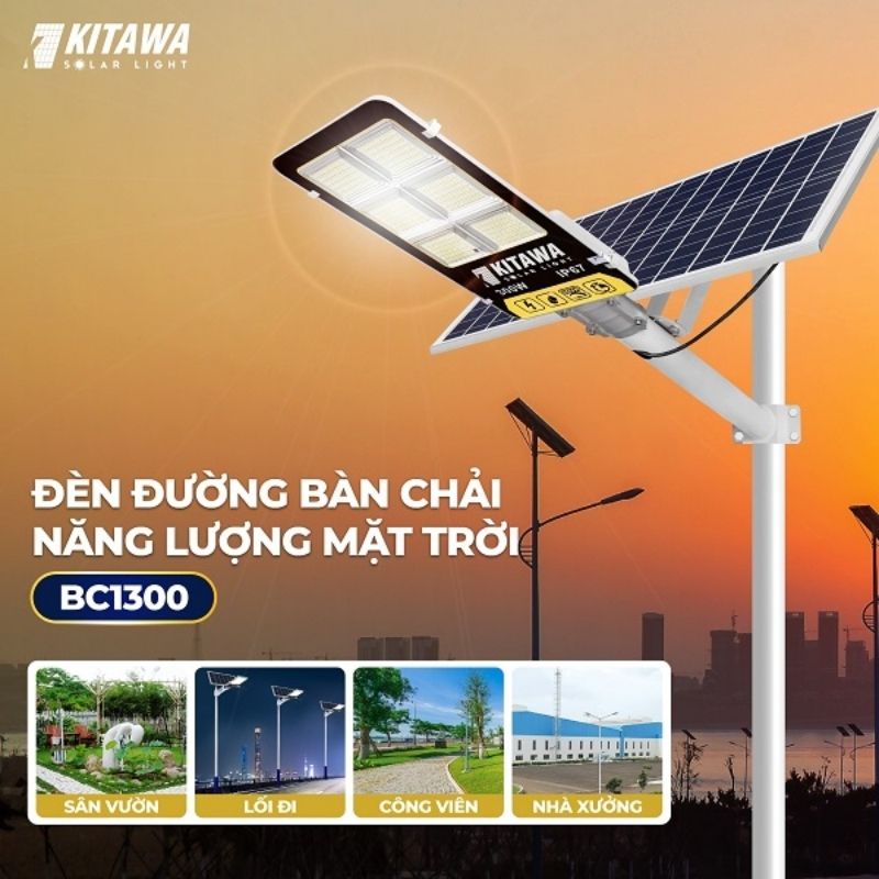 Mẫu đèn năng lượng mặt trời 300W BC1300 được chọn cho dự án