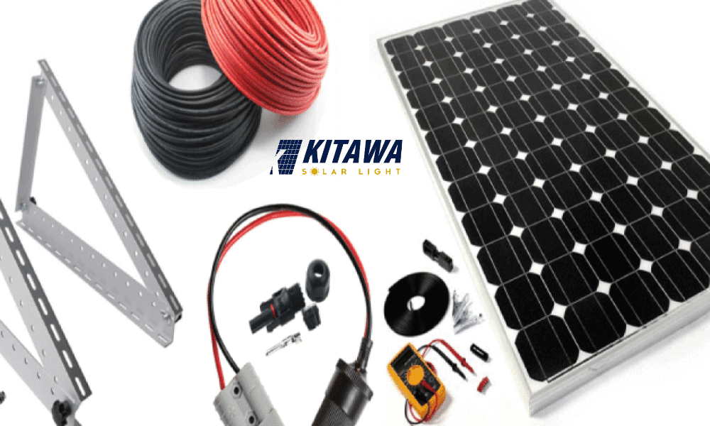 Phụ kiện lắp đặt tấm pin năng lượng mặt trời.