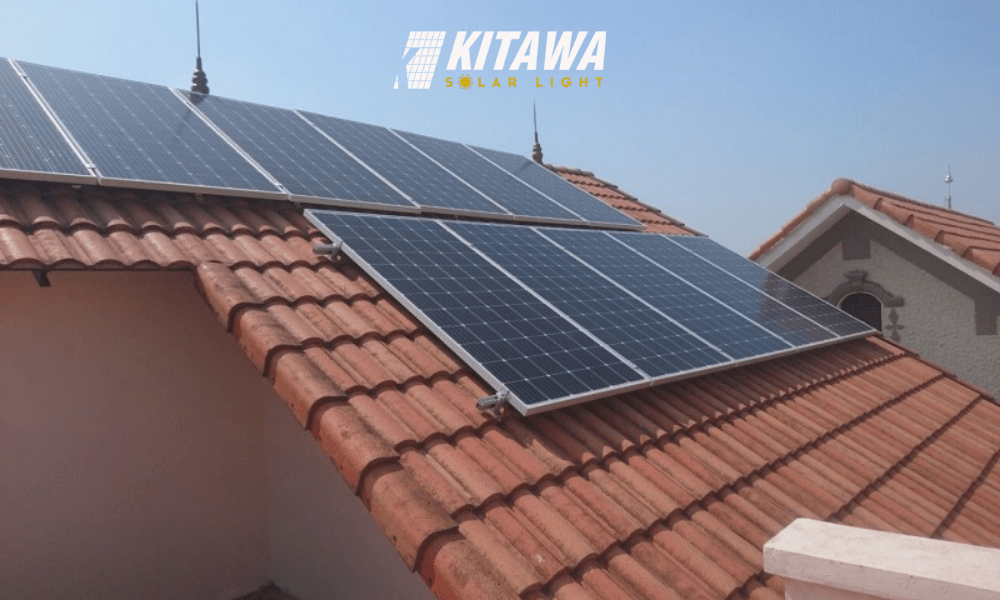 Hình ảnh hoàn thành sau khi lắp tấm pin năng lượng mặt trời.