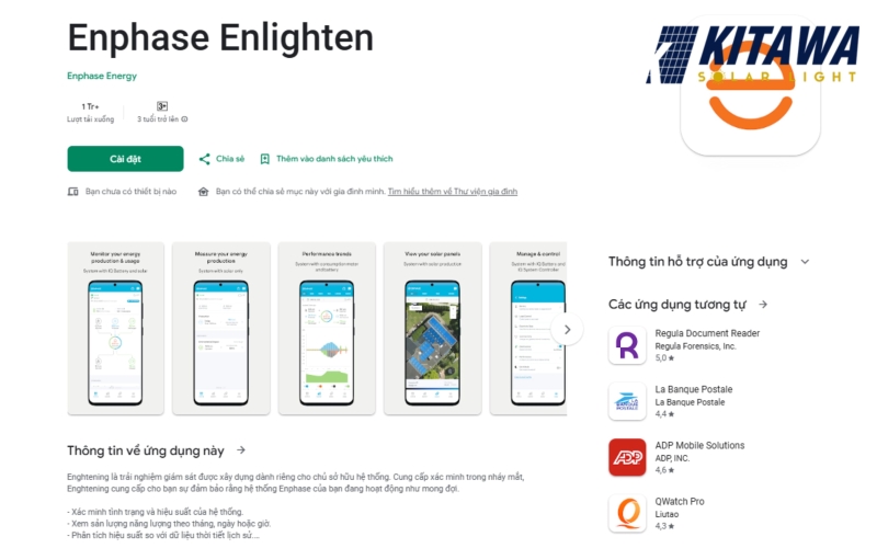 Phần mềm theo dõi hệ thống điện mặt trời Enphase Enlighten
