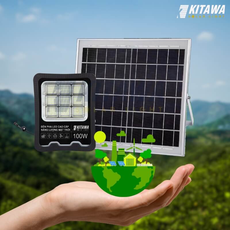 Sử dụng đèn pha năng lượng mặt trời 100W góp phần giảm ô nhiễm môi trường
