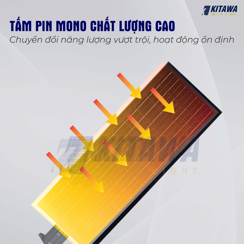 Sử dụng tấm pin Mono hàng đầu, giúp tối ưu hóa hiệu quả năng lượng