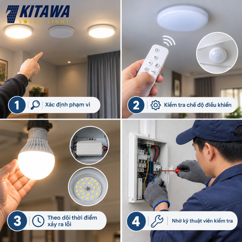 Quy trình sửa bóng đèn LED chập chờn, tự bật tắt tại nhà
