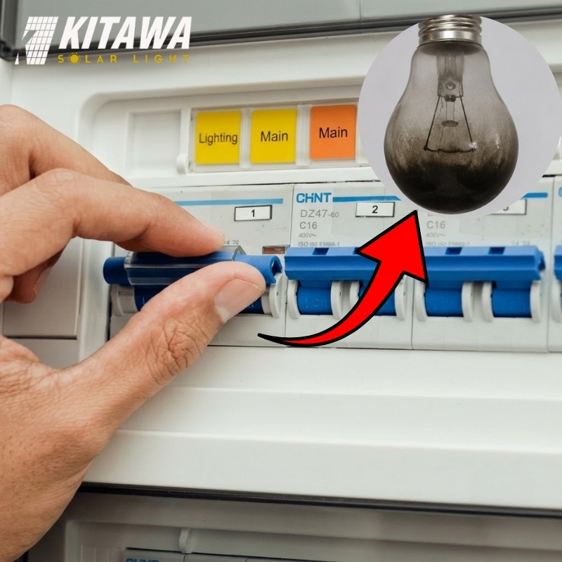 Ngắt điện khi bóng đèn LED bị cháy để đảm bảo an toàn