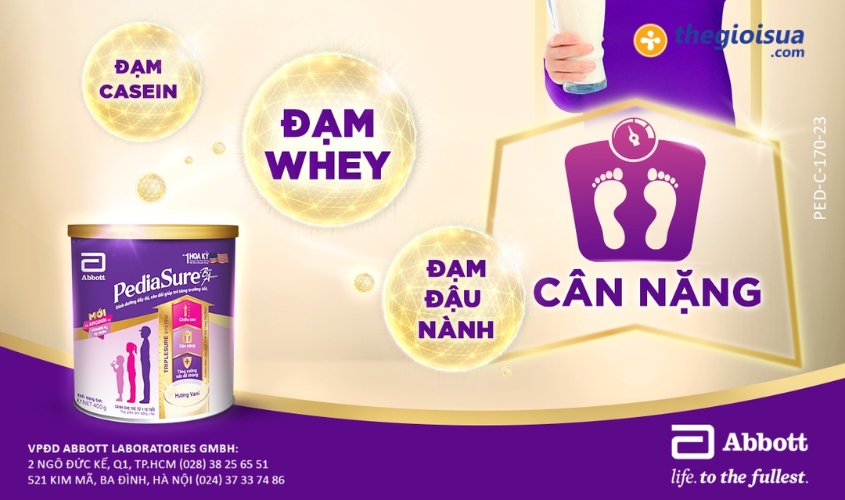 Cach dung sua Pediasure de be tang can hieu qua