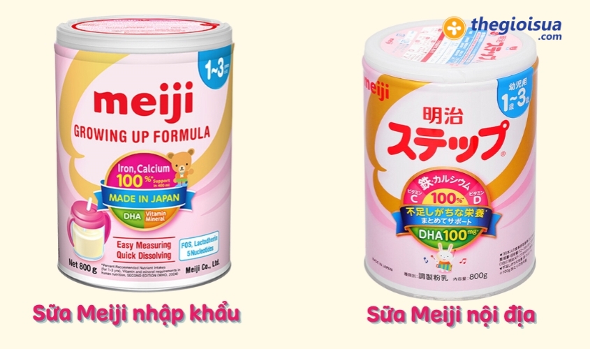 Cach nhan biet sua Meiji nhap khau va noi dia