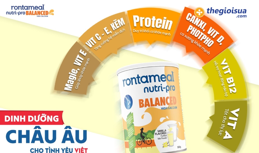 Thanh phan dinh duong noi bat cua Rontameal Nutri Pro Balanced