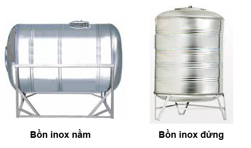 Hai loại bồn chứa nước inox