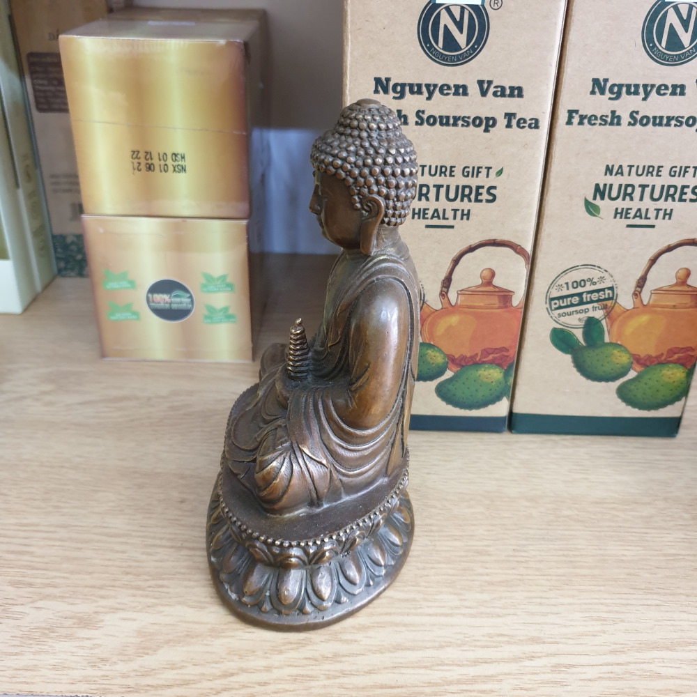 Tượng Đức Phật A Di Đà bằng đồng cao 15cm