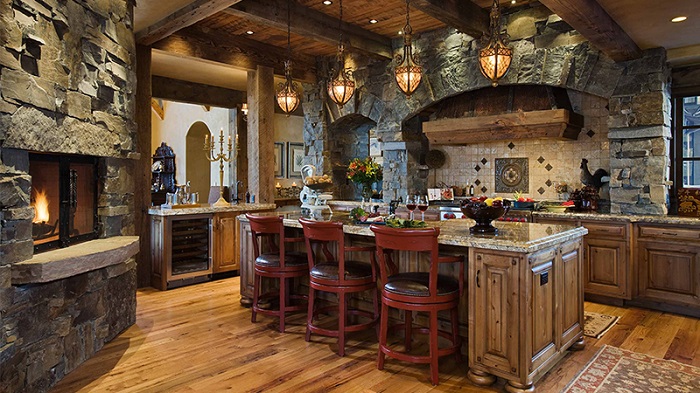 trang trí phòng bếp theo phòng cách Châu Âu