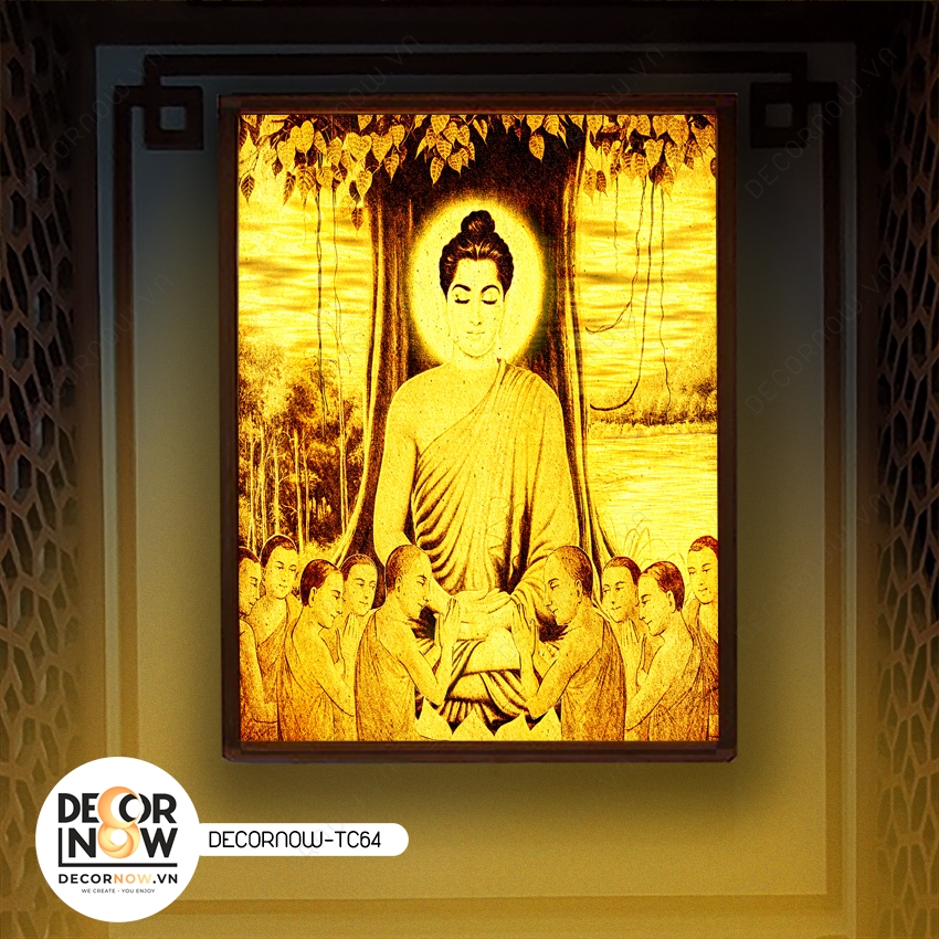 Tranh trúc chỉ cao cấp hình Phật tại Decornow