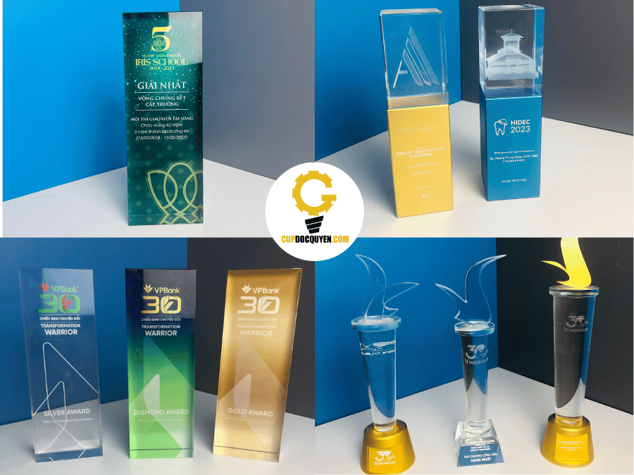 Mẫu Cúp pha lê và kỷ niệm chương pha lê