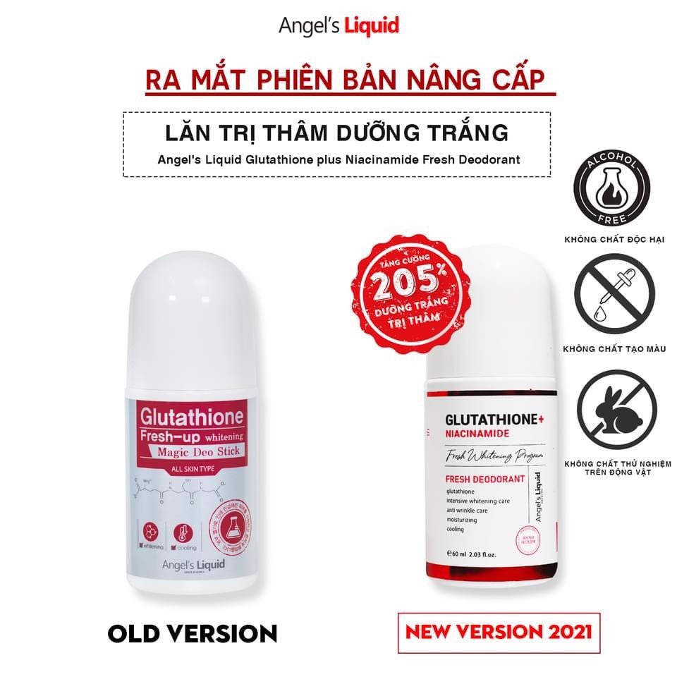 Lăn Khử Mùi Mờ Thâm Angel's Liquid Glutathione + Niacinamide Fresh Deodorant 