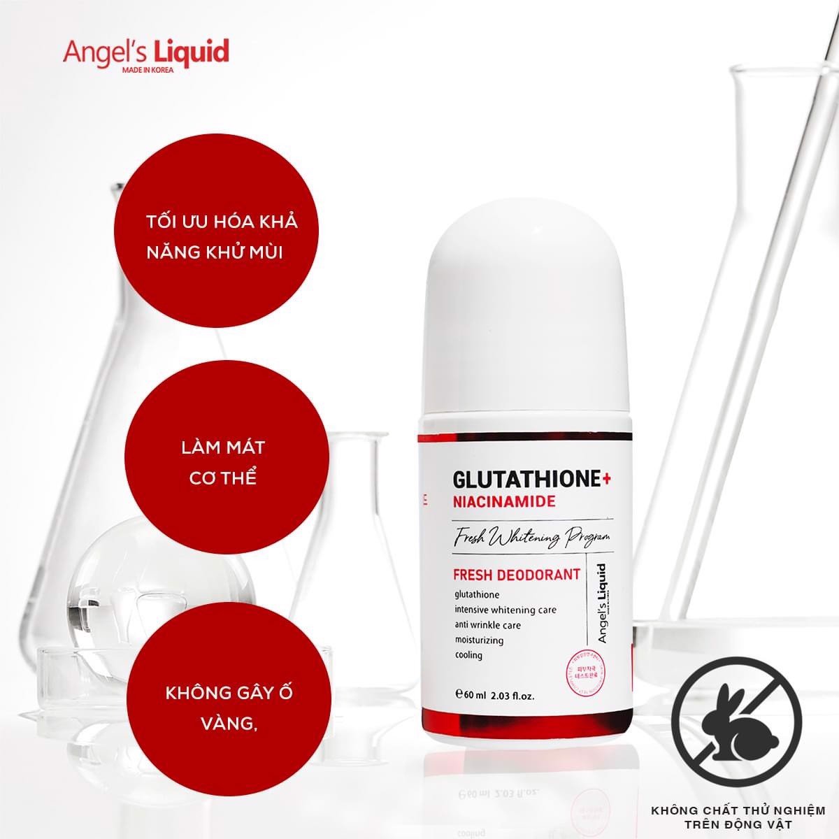 Lăn Khử Mùi Mờ Thâm Angel's Liquid Glutathione + Niacinamide Fresh Deodorant 