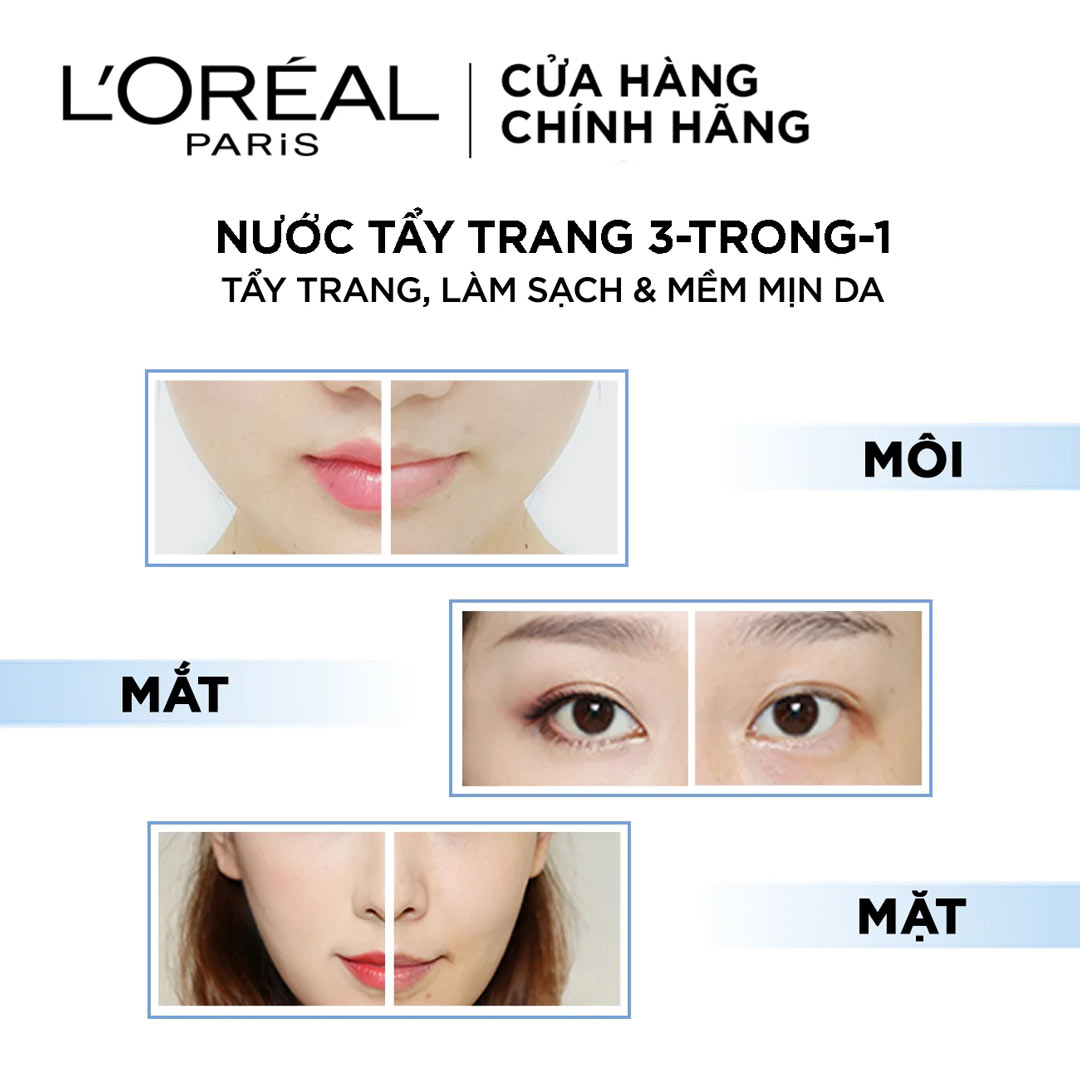 Nước tẩy trang lành tính L'oreal 3 In 1 Micellar Water 400ml 5