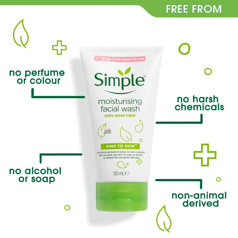 Sữa rửa mặt nhẹ dịu Simple Kind To Skin Refreshing Facial Wash Gel 150ml 5