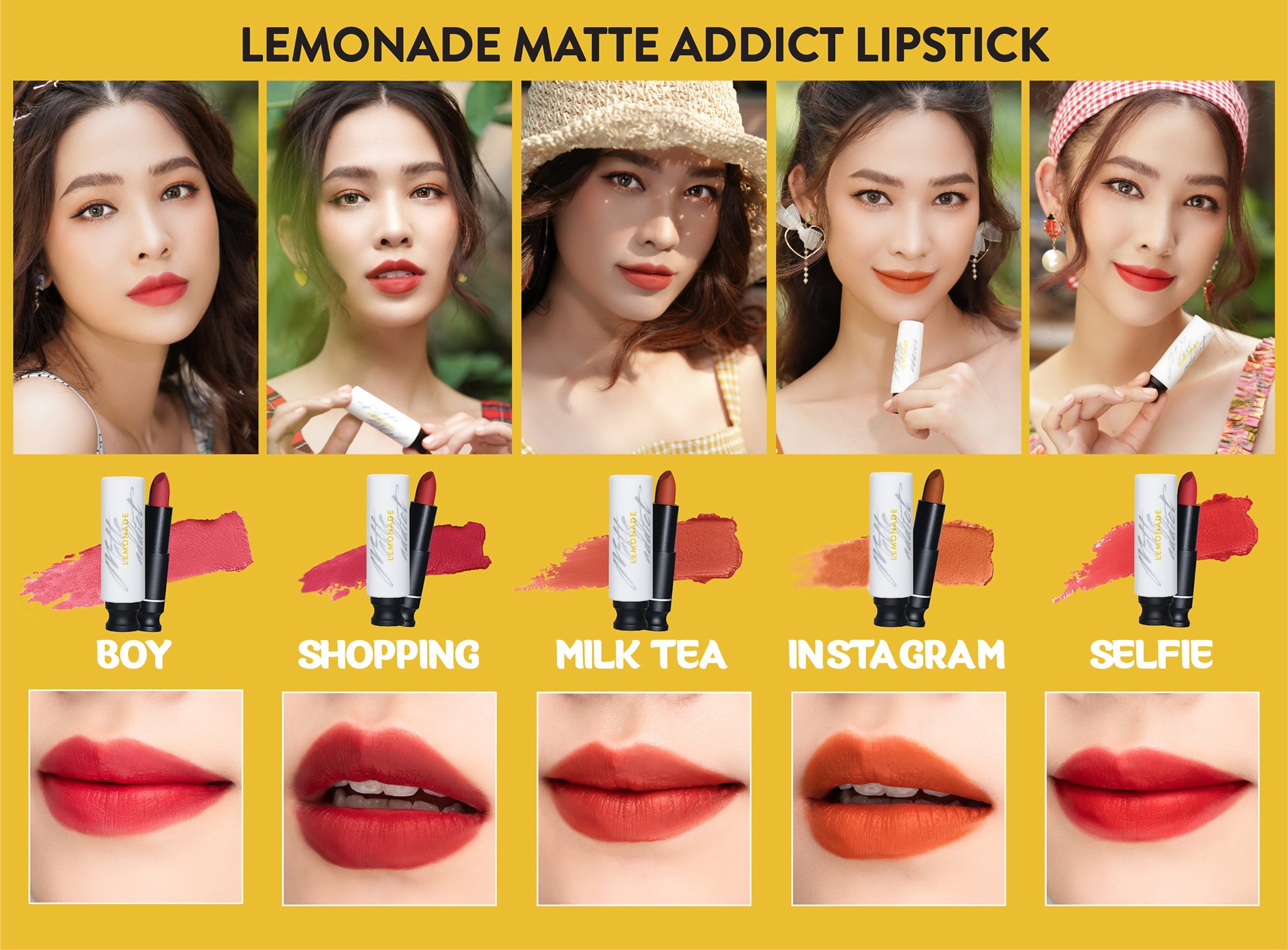 Son lì dạng thỏi LEMONADE Matte Addict Lipstick 3.8g 2