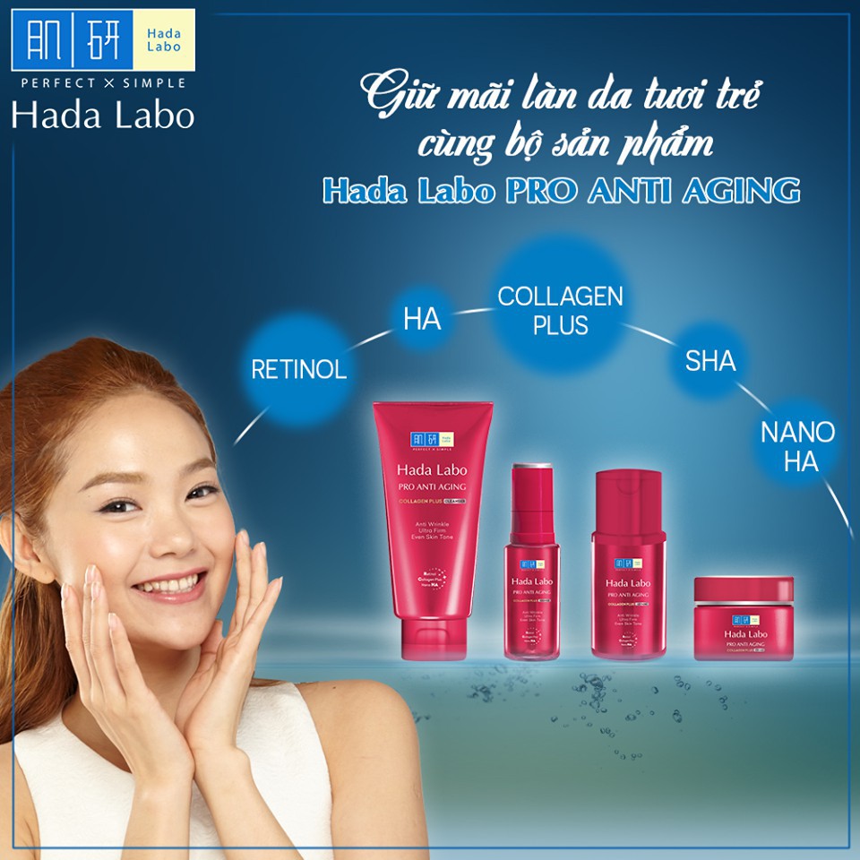 Sữa Rửa Mặt Ngừa Lão Hoá Hada Labo Pro Anti Aging Cleanser 80g