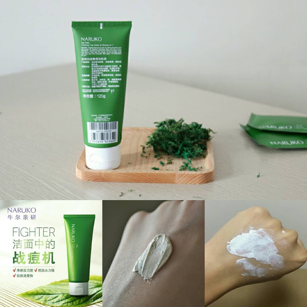 Sữa rửa mặt 3 trong 1 Naruko Tea Tree Purifying Clay Mask & Cleanser 120g 2