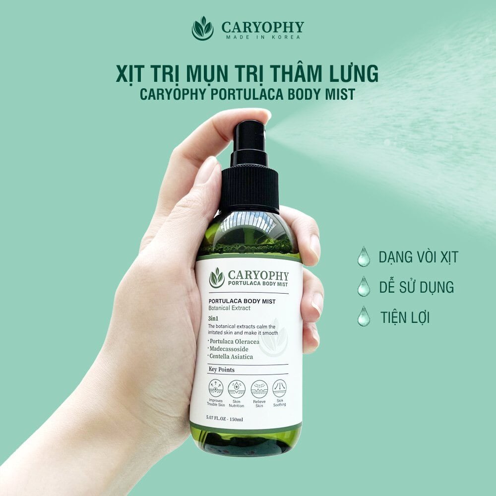 Xịt Giảm Mụn Toàn Thân Caryophy Portulaca Body Mist