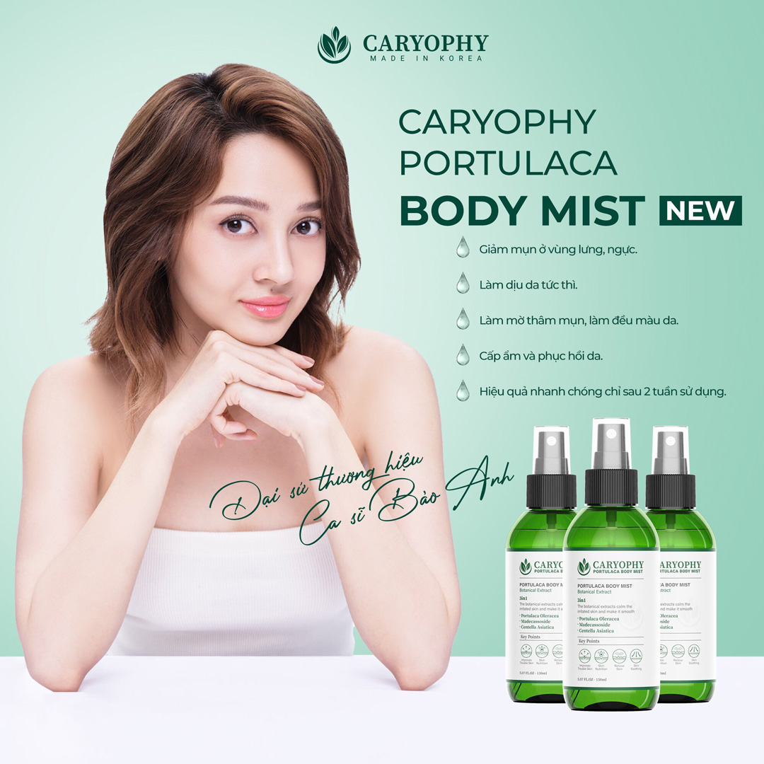 Xịt Giảm Mụn Toàn Thân Caryophy Portulaca Body Mist