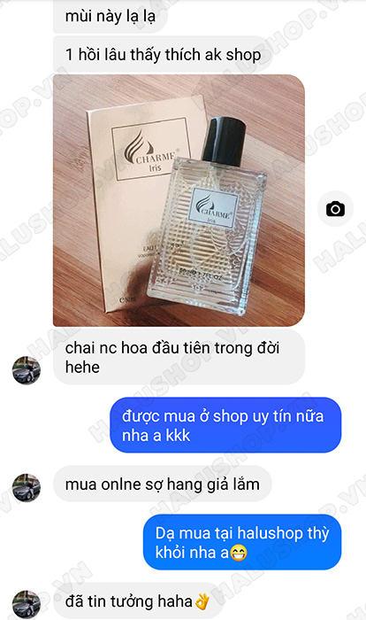 anh phương mua nước hoa charme iris chính hãng tại halushop