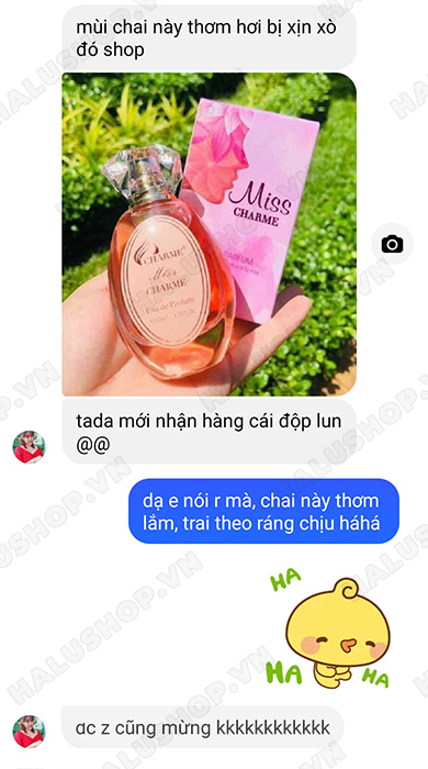 chị lệ quyên mua nước hoa charme miss 50ml dành cho nữ tại halushop