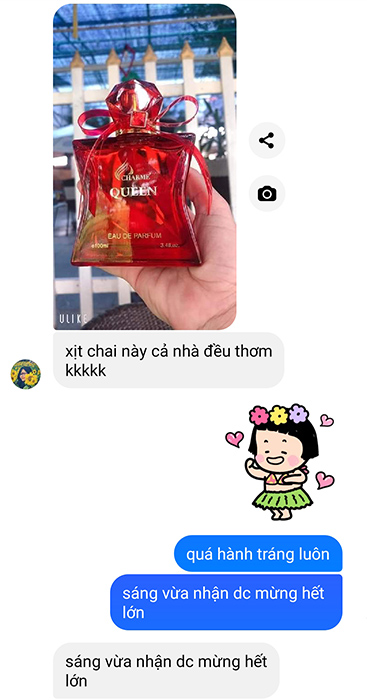 chị ngoc anh mua nước hoa queen 100ml tại halushop