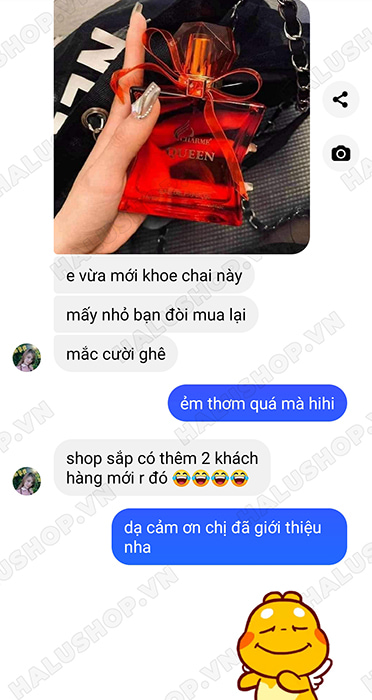 chị ngọc hảo mua nước hoa queen 100ml tại halushop