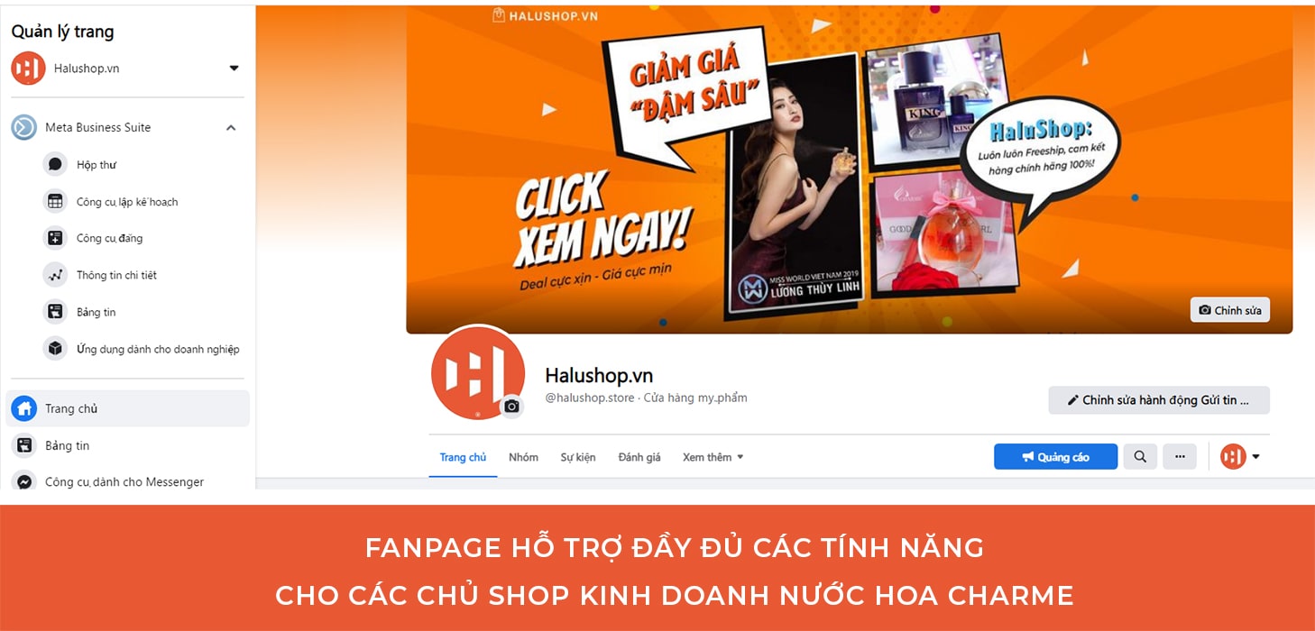 fanpage hỗ trợ chủ shop bán nước hoa charme