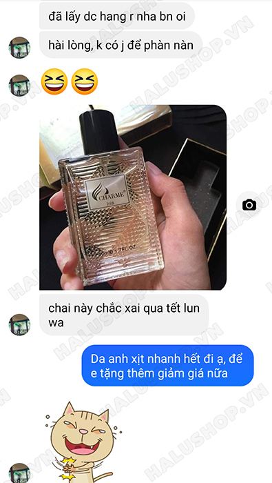 feedback của anh quân đã mua charme iris tại halushop