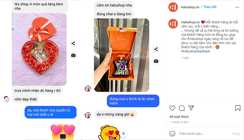 feedback khách hàng mua nước hoa tại halushop