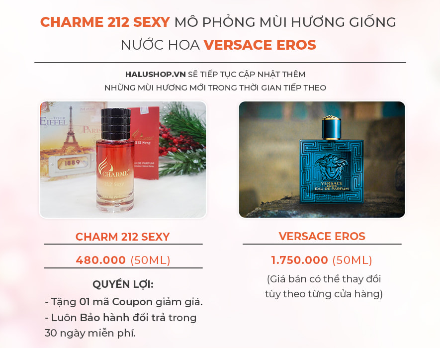 nước hoa 212 sexy có mùi hương giống nước hoa versace eros for men