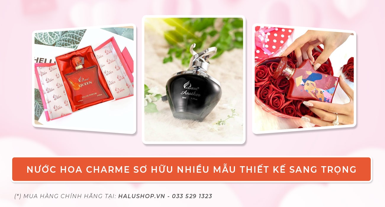 nước hoa charme sở hữu nhiềuu màu nước hoa có thiết kế đẹp