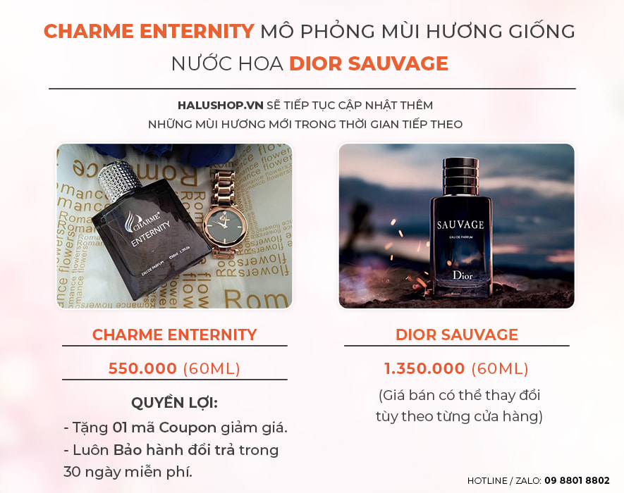 nước hoa charme enternity có mùi hương giống nước hoa Dior Sauvage