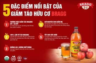 Dấm táo hữu cơ Bragg 473ml