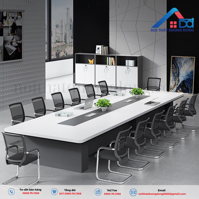 Bàn họp gỗ văn phòng cao cấp 3m6