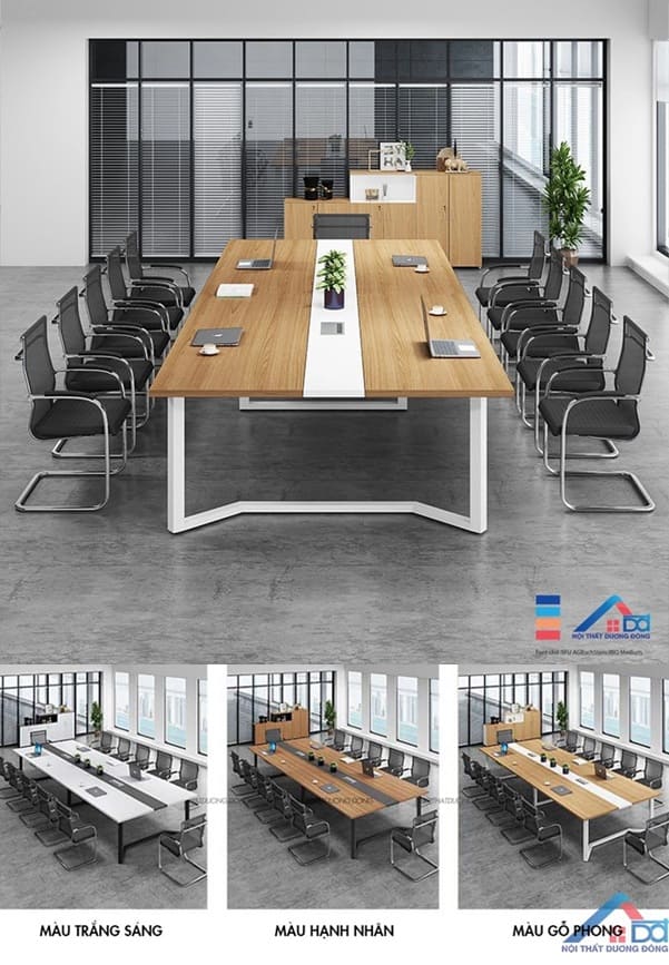 Bàn họp có chân sắt hình chữ nhật