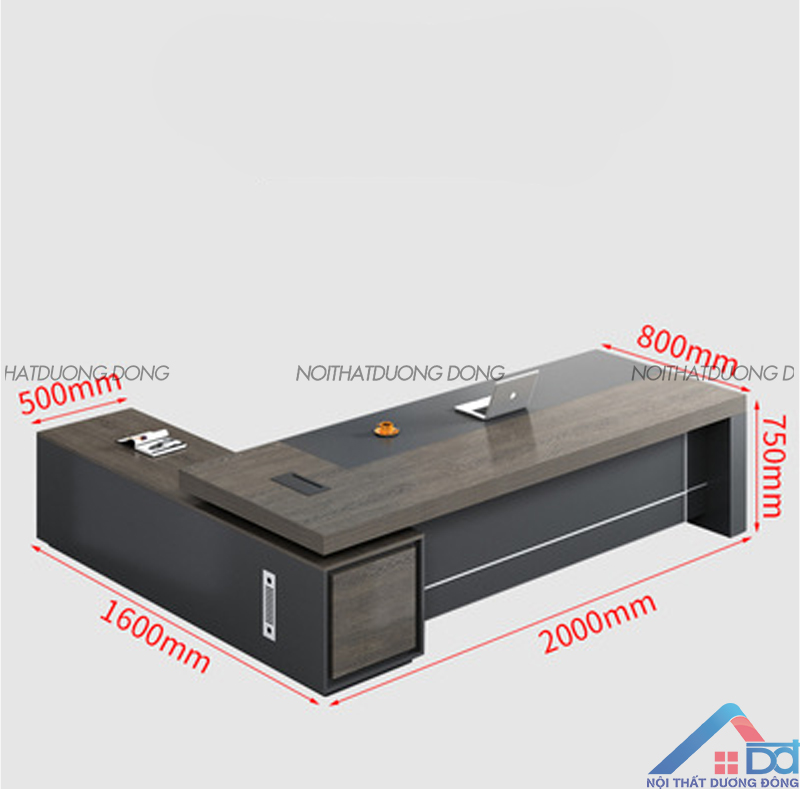 Kích thước chi tiết Bàn giám đốc hiện đại